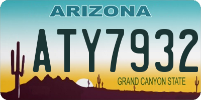 AZ license plate ATY7932