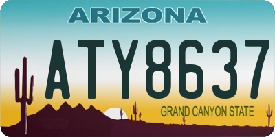 AZ license plate ATY8637