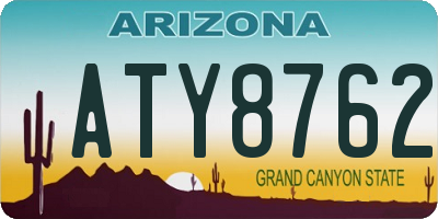 AZ license plate ATY8762