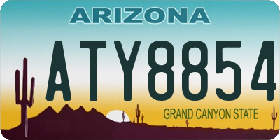 AZ license plate ATY8854