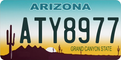 AZ license plate ATY8977