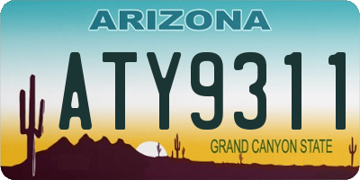 AZ license plate ATY9311