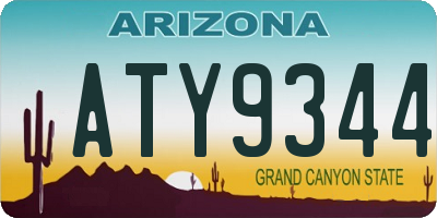 AZ license plate ATY9344