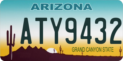 AZ license plate ATY9432