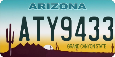 AZ license plate ATY9433