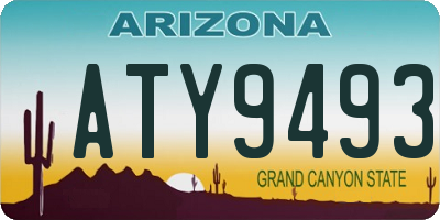 AZ license plate ATY9493