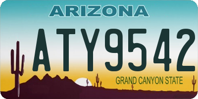 AZ license plate ATY9542
