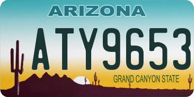 AZ license plate ATY9653