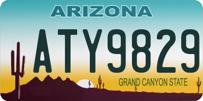 AZ license plate ATY9829