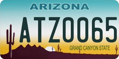 AZ license plate ATZ0065