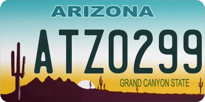 AZ license plate ATZ0299