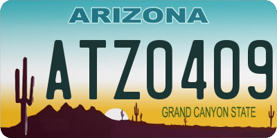 AZ license plate ATZ0409