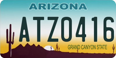AZ license plate ATZ0416