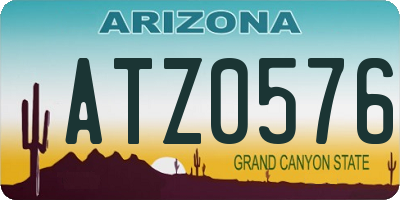 AZ license plate ATZ0576