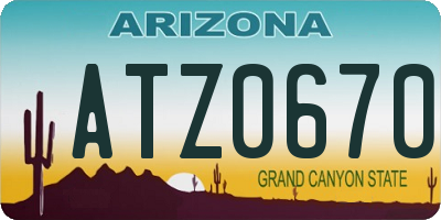 AZ license plate ATZ0670
