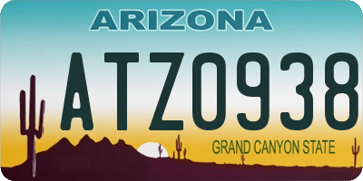 AZ license plate ATZ0938