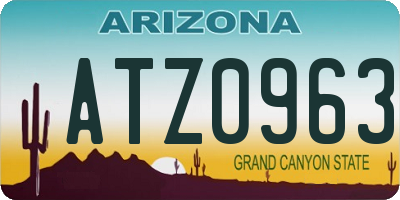 AZ license plate ATZ0963