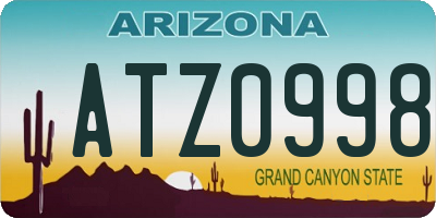 AZ license plate ATZ0998