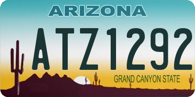 AZ license plate ATZ1292