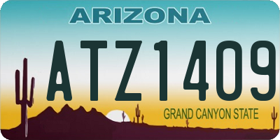 AZ license plate ATZ1409
