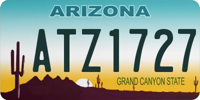 AZ license plate ATZ1727