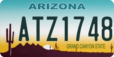 AZ license plate ATZ1748