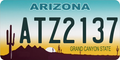 AZ license plate ATZ2137