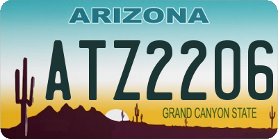 AZ license plate ATZ2206