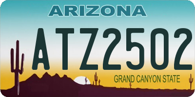 AZ license plate ATZ2502