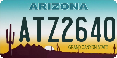 AZ license plate ATZ2640