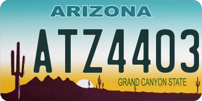 AZ license plate ATZ4403