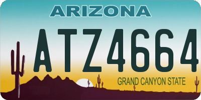 AZ license plate ATZ4664