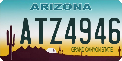 AZ license plate ATZ4946