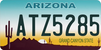 AZ license plate ATZ5285