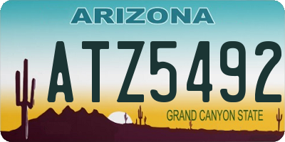AZ license plate ATZ5492