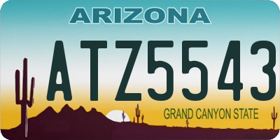 AZ license plate ATZ5543
