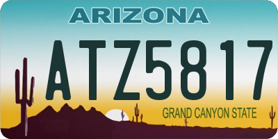 AZ license plate ATZ5817