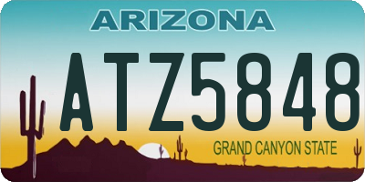 AZ license plate ATZ5848