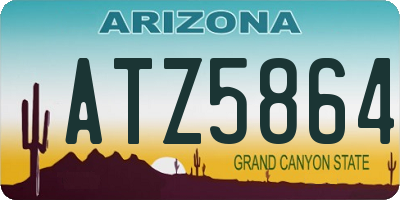 AZ license plate ATZ5864
