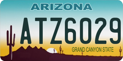 AZ license plate ATZ6029