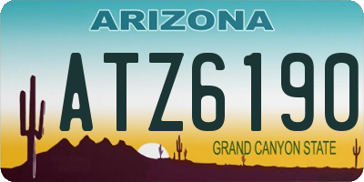 AZ license plate ATZ6190