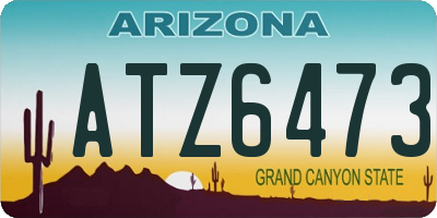 AZ license plate ATZ6473
