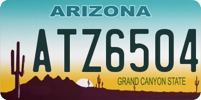 AZ license plate ATZ6504
