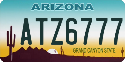 AZ license plate ATZ6777