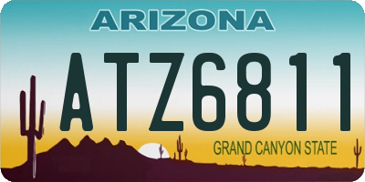 AZ license plate ATZ6811