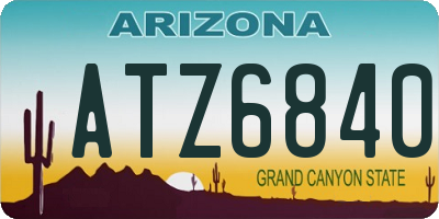 AZ license plate ATZ6840