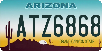 AZ license plate ATZ6868