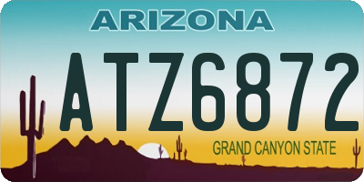 AZ license plate ATZ6872