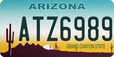 AZ license plate ATZ6989