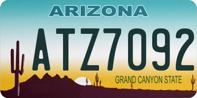 AZ license plate ATZ7092